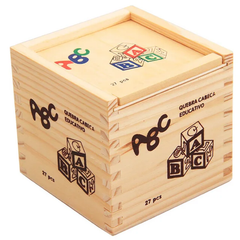 Box of 27pcs Wooden Letter & Number Cube Building Blocks Alphabet Learning Kids Spelling Toy Sorting & Stacking Puzzles'
