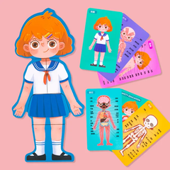 Magnetic Wooden Human Body Parts Structure Puzzle Educational Learning Toys Boys Girls