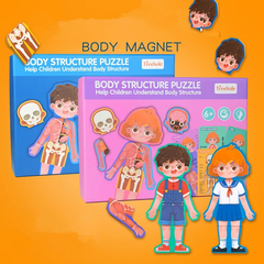 Magnetic Wooden Human Body Parts Structure Puzzle Educational Learning Toys Boys Girls