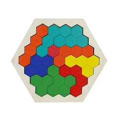 Wooden Hexagon Puzzle for Kid Adults