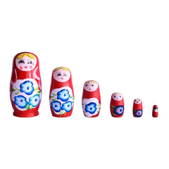 Set Of 5 Solid Wood Handmade Children's Toy Russian Nesting Dolls