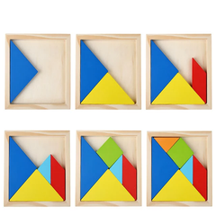 Wooden Tangram Puzzle- Multicolor |Small