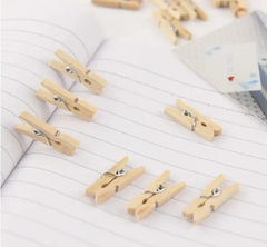 Mini wooden decorative clips set of 50pcs