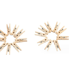 Mini wooden decorative clips set of 50pcs