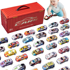 Hot Selling Storage Box Pull Back Tin Car Alloy Racing 48 Pcs DieCast