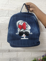 Denim Graphic Mini Back Bag Jk009