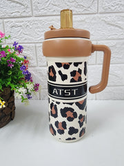 Stylish Printed Water Bottle with Handle & Straw Lid