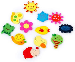 Cute Wooden Cartoon Magnet Set 🧲🌟