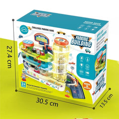 Car Track Set 3 Level Race Track & Toy Garage Playset| Light & Music Electric Parking Lot