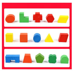 Shape Sorting Cube 15 Hole Wooden Shape Matching Intelligence Box
