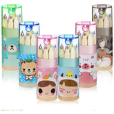 Wooden Color Pencils Set of 12, Drawing Pencil with Sharpener