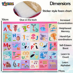 Colorful Animal Alphabet ABC Kids Wall Foam Stickers