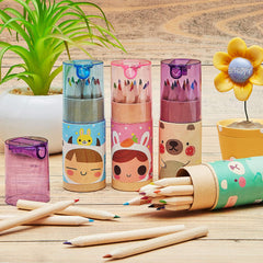 Wooden Color Pencils Set of 12, Drawing Pencil with Sharpener