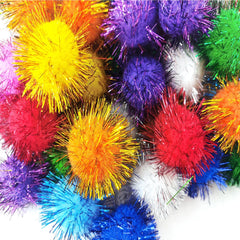Sparkle Tinsel Pom Pom Balls ✨(50pcs)