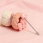 Rose-Shaped Fruit Fork Set with a Ceramic Storage Vase🍴