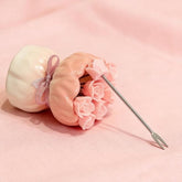 Rose-Shaped Fruit Fork Set with a Ceramic Storage Vase🍴