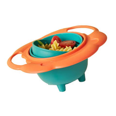 Gyro Bowl 360 Degree Rotation Baby Magic Bowl Spill Proof Snack Bowls for Toddlers (Vegetable)