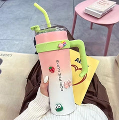 Dual Colour Stainless Steel Tumbler With Charms