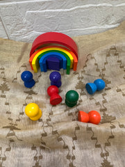Mini Rainbow Stacker with Pegs