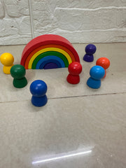 Mini Rainbow Stacker with Pegs