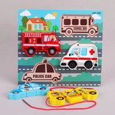 Montessori 3D Wooden Jigsaw Puzzles with Rope