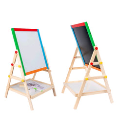 Multifunctional Wooden Easel – Double-Sided Magnetic Board