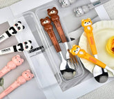 Cute Kids Spoon & Fork Set 🐻🐼🐷