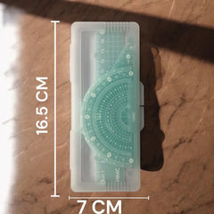 4 in 1 Protractor and Ruler Set - Triangle Ruler, 4 Pack Set Square, School Geometry