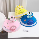 🐰 Bunny Breeze USB Cooling Sun Visor Hat