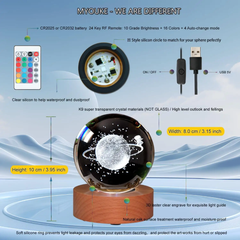 3D Galaxy Crystal Ball Night Light