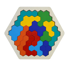 Wooden Hexagon Puzzle for Kid Adults