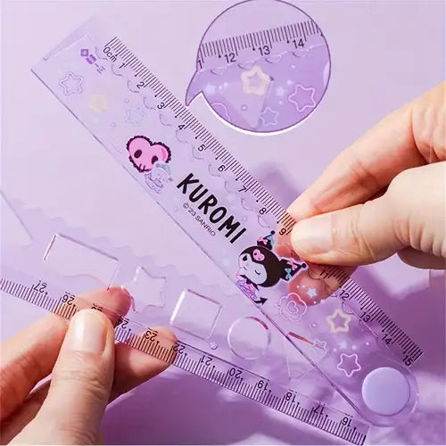 Foldable Plastic Ruler With Stencils📏
