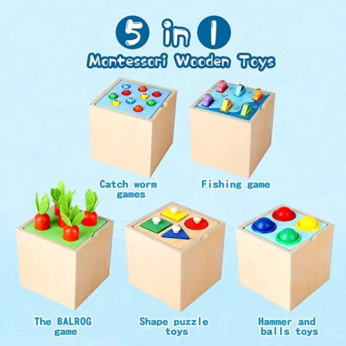5 in 1 Wooden Toy Box