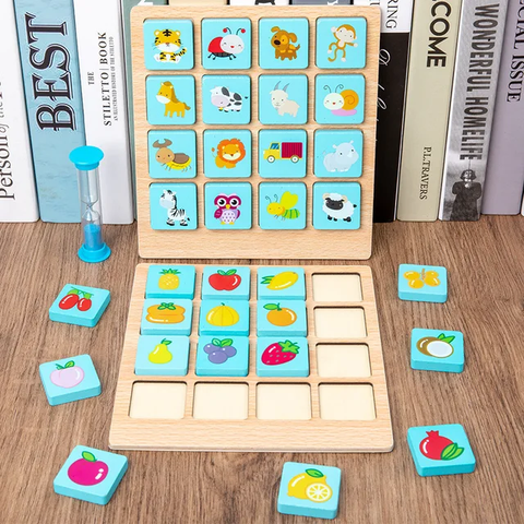 Wooden Instant Memory Card Game | Early Learning Card Game | Montessori Toy | Activity Game for Kids [ Multicolour