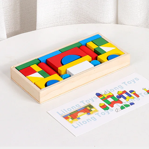 Wooden building blocks |Multi-Shape Blocks Set