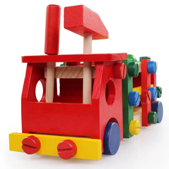 Wooden Knock-Down Toy Car| Screw car