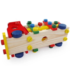 Wooden Knock-Down Toy Car| Screw car