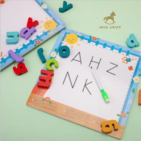 3D Wooden Capital Alphabets/Numbers Puzzle Board