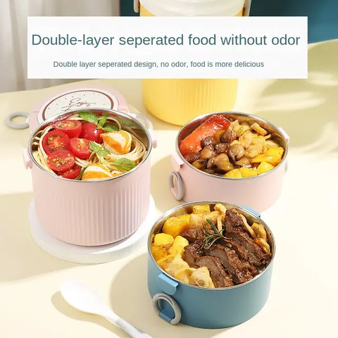 1500 ML Dual Compartment Stainless Steel || Leak-Proof Lunch Box, Food-Safe Materials, Removable Steel Containers