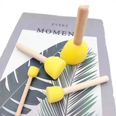 Kid Sponge Paint Brush Original Wooden Handle Painting 