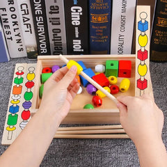 Montessori Building Beads Tower Ring 6 Color for Kids Preschool Toy