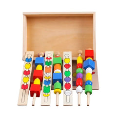 Montessori Building Beads Tower Ring 6 Color for Kids Preschool Toy