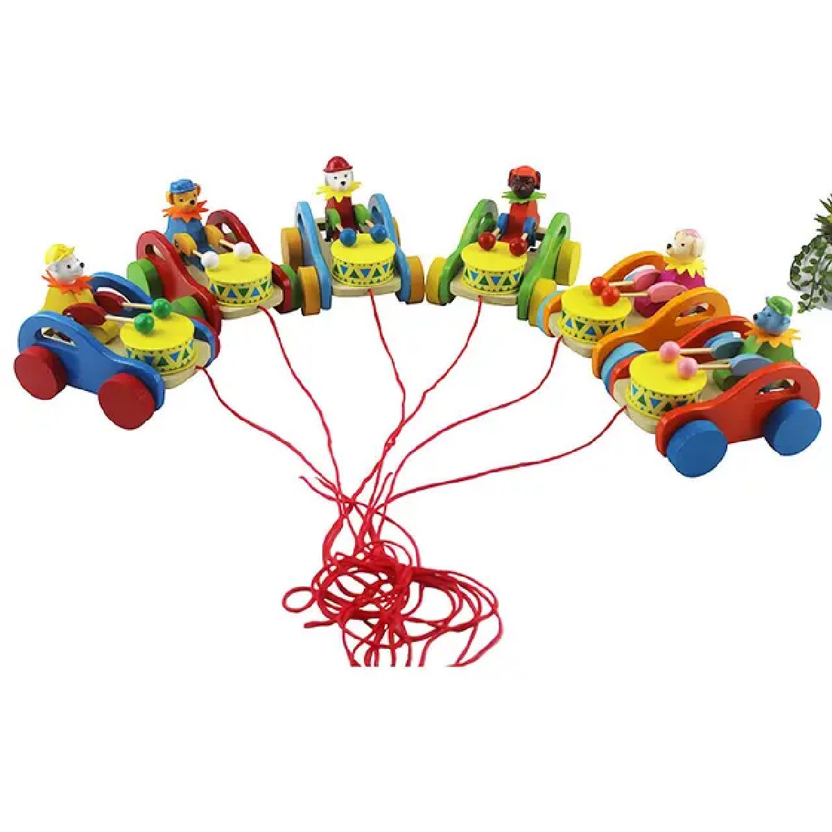 Wooden Pull Along Car Toy For Kids Happiness  (Multicolor, Pack of: 1)