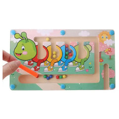 Wooden Magnetic Maze Train Toy for Kids