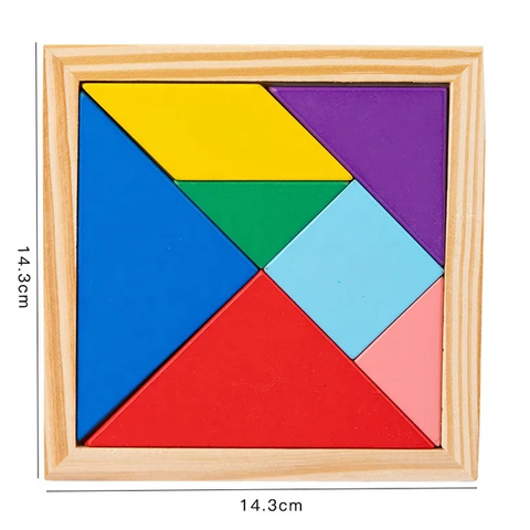 Wooden Tangram Puzzle- Multicolor |Small