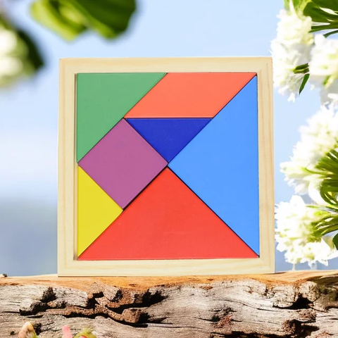Wooden Tangram Puzzle- Multicolor |Small