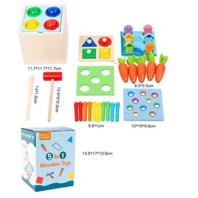 Wooden-Play-Kit 5 in 1 Montessori Play