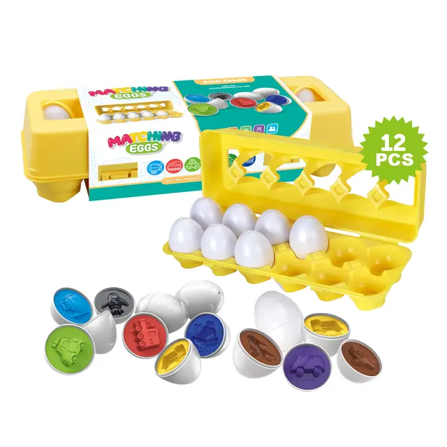 Egg Shapes Puzzle Set, Color Sorting Toys| Vehicle theme
