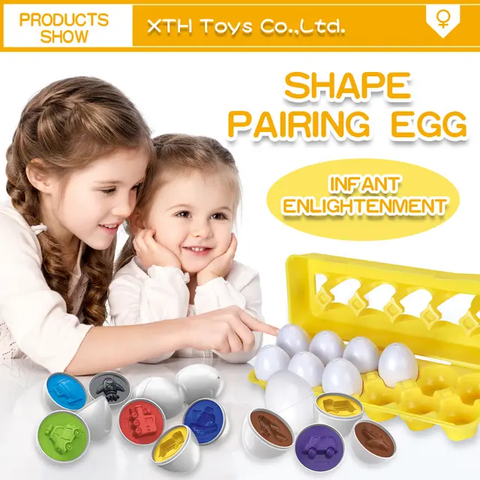 Egg Shapes Puzzle Set, Color Sorting Toys| Vehicle theme