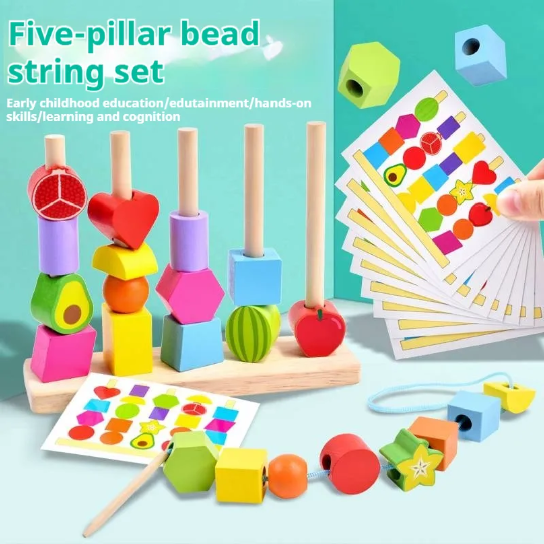 Five Set Of Column Beaded Box